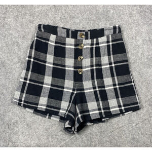 American Eagle Shorts Womens Extra Small Plaid High Rise Buttons Lined Summer